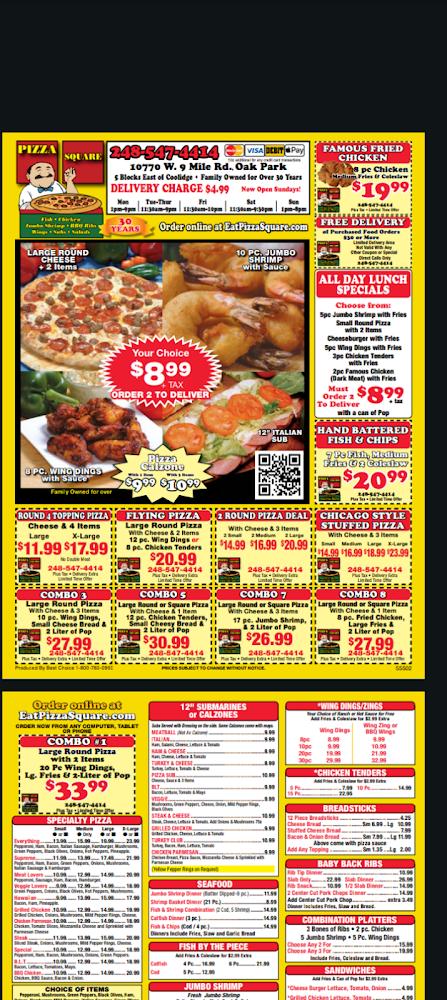 Pizza Square Combo 3 Coupon